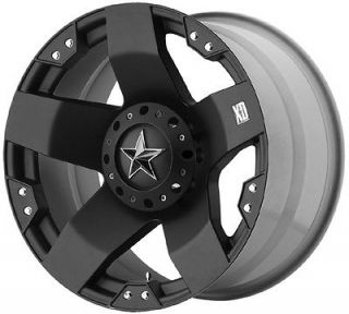 17x8 KMC XD Rockstar Black Wheels Rims 8 lug Ford Super Duty HD Truck