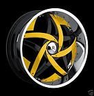 22 Hipnotic Cnote Chrome wheel Rims, Black inserts &Tires Fit Chevy