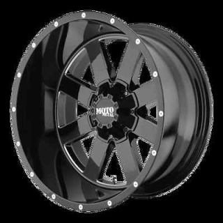 Metal 962 Gloss BLACK Milled Accents Wheels Rims 8x6.5 Chevy Dodge