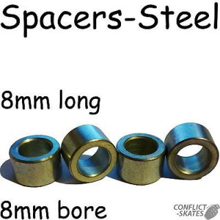 BEARING SPACERS Steel 8mm Skateboard Longboard Set of 4 Fit 8mm