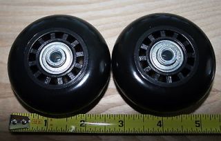 Quality Replacement Pair of Inline Luggage Wheels with axles 69mm 2.7