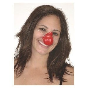 ADULT RED PLASTIC HONKING CLOWN NOSE MASK COSTUME ACCESSORY NEW