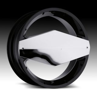 26 inch Vision Morgana Black Wheels 5x5.5 5x139.7 +8