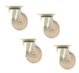 Set of 4 New Swivel Plate Casters with 3 Diameter x 1 1/4 Wide Steel