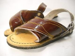 kids LEATHER MEXICAN SANDAL brown color HUARACHE size 8 w/tire sole