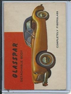 1954 Topps, World on Wheels, #136 Glasspar Fiberglass Body