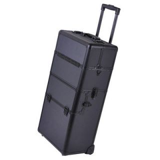 2in1 Rolling Aluminum Makeup Artist Cosmetic Train Case Hair Style Box