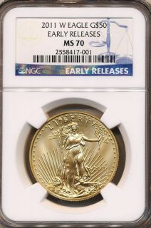 2011 w $50 Burnished Gold Eagle NGC MS70 Early Releases