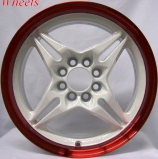 15 Rota Auto x Wheels 4x100 Rim 40mm White w Red Lip