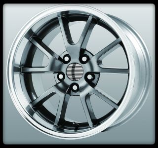  17x10 5 WHEEL REPLICAS V1149 FR500 ANTHRACITE MUSTANG STAGGERED RIMS