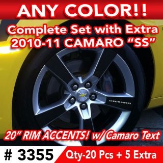 25pc Set 2010 11 Chevy Camaro SS Wheel 20 Rim Accents Decal Sticker