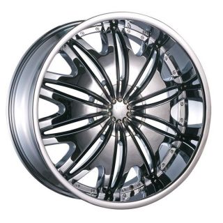 24 inch Velocity VW820 Chrome Wheels Rims 5x115 13