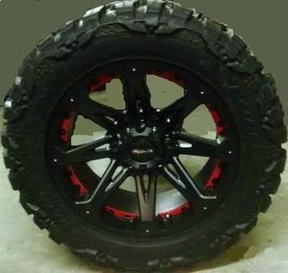 18 Wheels Rims Ballistic Jester Black with 38x15 50x18 Nitto Mud