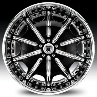 19 asanti AF204 Black Chrome Wheels Rims 2 Piece Tone