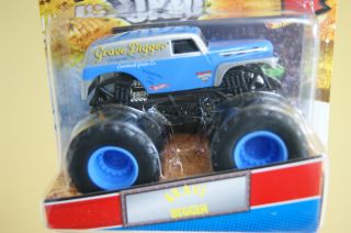 Hot Wheels Monster Jam Truck Grave Digger Light Blue Silver