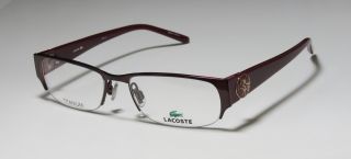 New Lacoste 12239 52 17 130 Half Rim Burgundy Titanium Eyeglasses
