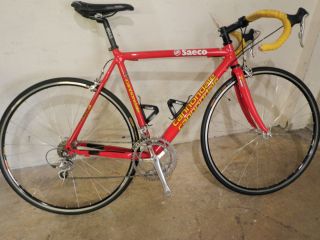 Cannondale Saeco Dura Ace Road Bike 52CM Used Red Hand Built Wheels