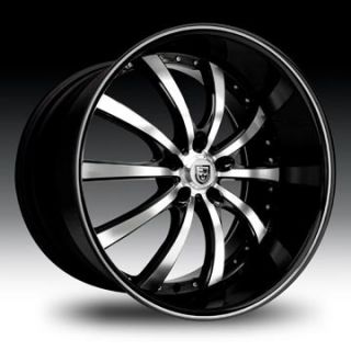 24 Lexani Wheels LSS 10 Black Rim Tire Escalade Navigator QX56 Armada