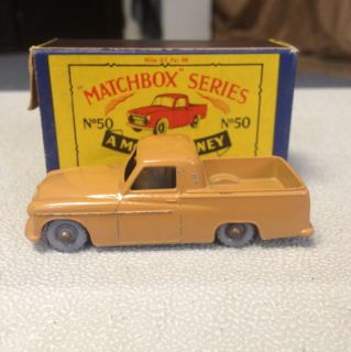 Matchbox Moko No 50 Commer Pick Up Mk VIII Grey Wheels Box Super Rare