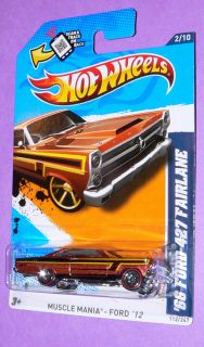 2012 Hot Wheels 66 Ford 427 Fairlane 112  Red Line