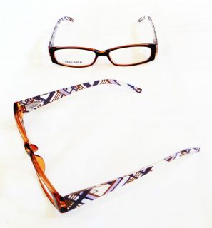 Glasses Career Spring Hinge Plastic Rim Plaid Amber 1 75