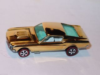 Hot Wheels Redline Custom Mustang Gold Plated Nice