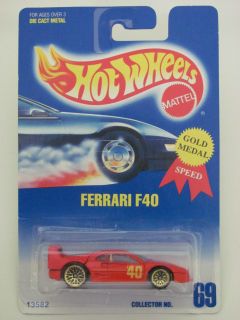 Hot Wheels 1991 Ferrari F40 Collector 69 Red
