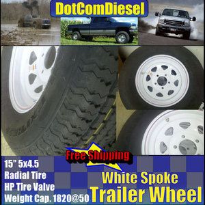 St 205 75R15 Radial Trailer Tires White Spoke Rims Wheels 15