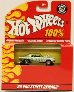 Hot Wheels 40th Anniversary 69 Pro Street Camaro Green 1 64