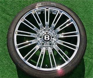 New Chrome Bentley GT Speed 20 inch Wheels Tires Continental Flying