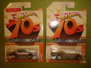 Hot Wheels Cars of The Decade 77 Corvette Funny Car and Hot Bird
