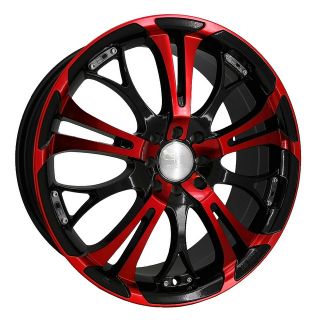 17 HD Tuning Spinout Wheels Red Rims Mustang Civic Caliber Fusion