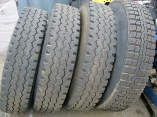 12R 24 5 Truck Tires x4 Fantastic Condition Mounted on Rims