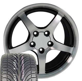 17x9 5 Black C5 Wheels Rims and Tires Fits Camaro Vette