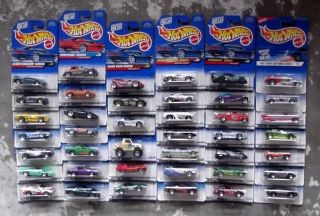Lot of 41 NEW NIP Hot Wheels Diecast Cars From The 1990s No Duplicates