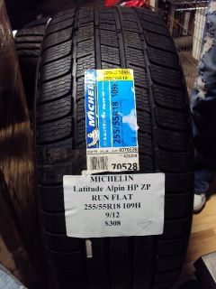 Michelin Latitude Alpin HP ZP Run Flat 255 55R18 109H Brand New Tire