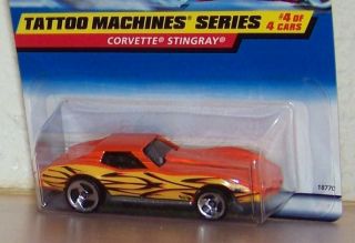 97 Hot Wheels Corvette Stingray Tattoo Die Cast Bottom Dated 1976 Card