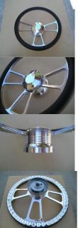 Billet Steering Wheel 4 Chevy Truck Camaro 57 68 Black
