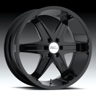 22 inch Milanni Kool Whip 6 Black Wheels Rims 5x135 18