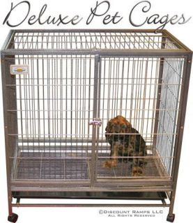 40 Dog Kennel w Wheels Portable Pet Carrier Crate Cage Pet Cage 2