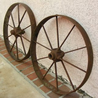 Wagon Wheels Steel Spoke Rim 24 in Pair Original Vintage Wheels