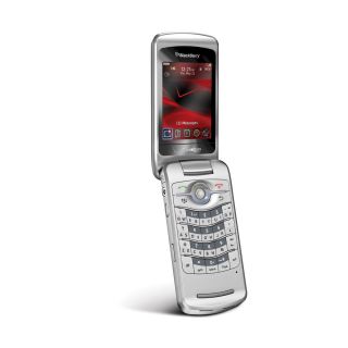 Pearl Flip 8230 Verizon CDMA RIM Cell Phone Silver 2MP Camera microSD