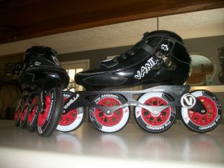  Assassin Inline Speed Skates with carrying case and extra wheels