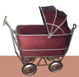 Antique Trav L Eez Baby Buggy Stroller Logo Rims WORKS Nice Cond 1940s