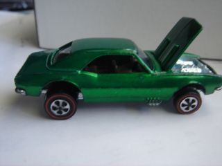 Hotwheel Redline 1967 Custom Camaro in Emerald Green Minty