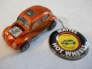 Hot Wheels Redline Spectraflame Custom Volkswagen Orange VW with Badge