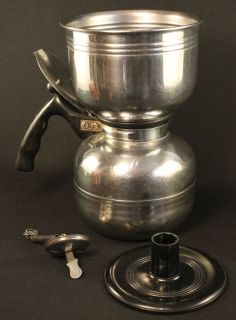 Vintage Nicro Vacuum Coffee pot Brewer Model #500 Stainless Steel