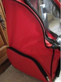 Pet Small Dog Backpack Tote Carrier Wheels Luggage Bed Red Economical