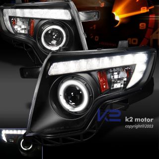 Ford Edge LED DRL Black Halo Rim Projector Headlights Lamps