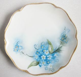 Selb Bavaria 6 inch Plate Blue White Flowers Gold Rim VG Cond